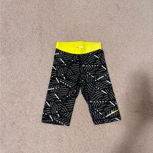 Nike Black and Yellow Patterned Shorts